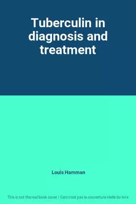 Couverture du produit · Tuberculin in diagnosis and treatment