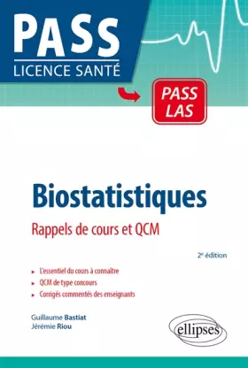 Couverture du produit · UE4 - Biostatistiques : rappels de cours et QCM - 2e édition
