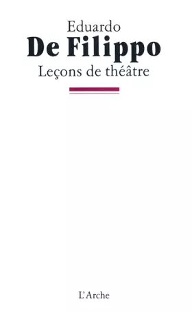 Couverture du produit · Leçons de théâtre