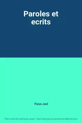 Couverture du produit · Paroles et ecrits