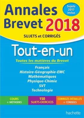 Couverture du produit · Annales Brevet 2018 - Le Tout-en-un 3ème