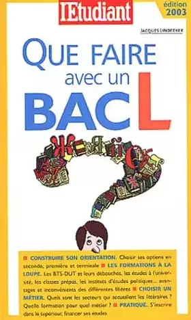 Couverture du produit · Que faire avec un bac L