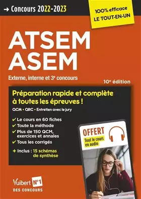 Couverture du produit · Concours ATSEM et ASEM - Catégorie C - Préparation rapide et complète à toutes les épreuves - Tout le cours en audio: Agent (te