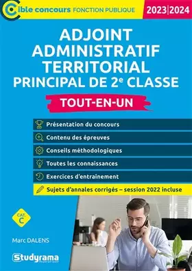 Couverture du produit · Adjoint administratif territorial principal de 2e classe 2022: Tout-en-un