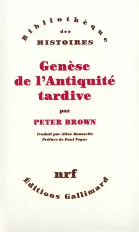 Couverture du produit · Genèse de l'Antiquité tardive