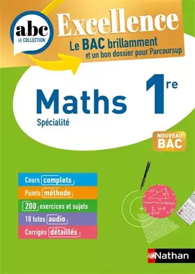 Couverture du produit · Maths 1re - ABC Excellence - Bac 2026 - Programme de première 2025-2026 - Enseignement de spécialité - Cours complets, Notions-