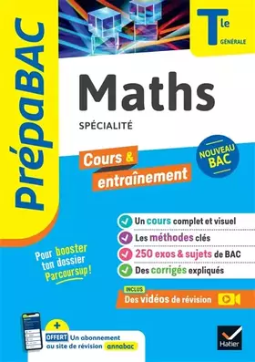 Couverture du produit · Prépabac - Maths (spécialité) Tle générale - Bac 2026: cours, méthodes & sujets corrigés (programme de Terminale)