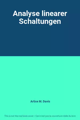 Couverture du produit · Analyse linearer Schaltungen