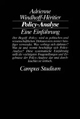Couverture du produit · Policy-Analyse: Eine Einführung (Campus Studium)