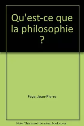 Couverture du produit · Qu'est-ce que la philosophie ?