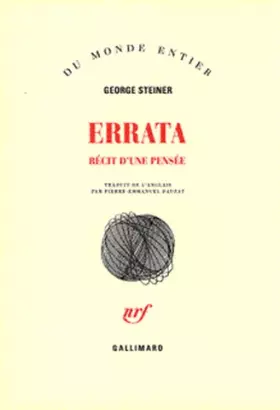 Couverture du produit · Errata: Récits d'une pensée
