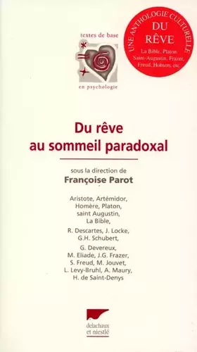 Couverture du produit · Du rêve au sommeil paradoxal