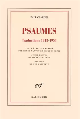 Couverture du produit · Psaumes: Traductions 1918-1953