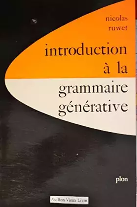 Couverture du produit · INTROD.GRAMMAIRE GENERATIVE
