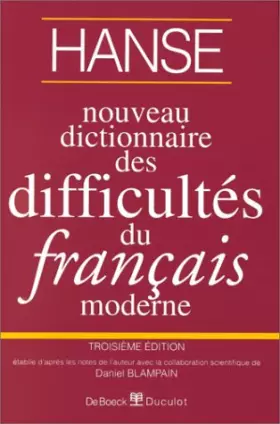 Couverture du produit · Nouveau Dictionnaire des difficultés du français moderne