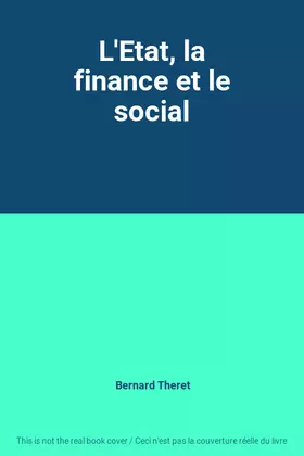 Couverture du produit · L'Etat, la finance et le social
