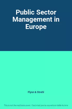 Couverture du produit · Public Sector Management in Europe