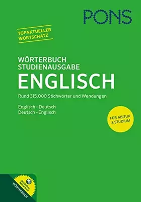 Couverture du produit · PONS Wörterbuch Studienausgabe Englisch: Englisch - Deutsch / Deutsch - Englisch. Mit Online-Wörterbuch