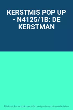 Couverture du produit · KERSTMIS POP UP - N4125/1B: DE KERSTMAN