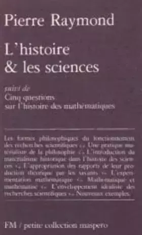 Couverture du produit · L'histoire et les sciences, suivi de"cinq questions sur l'histoire des mathématiques"