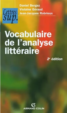 Couverture du produit · Vocabulaire de l'analyse littéraire