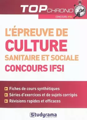 Couverture du produit · L'épreuve de Culture Sanitaire et Sociale : Concours IFSI