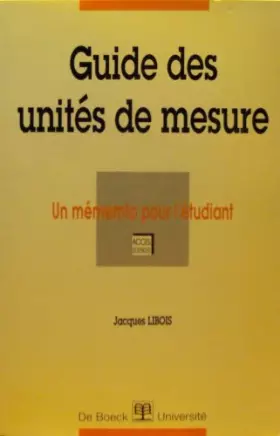 Couverture du produit · Guide des unités de mesure