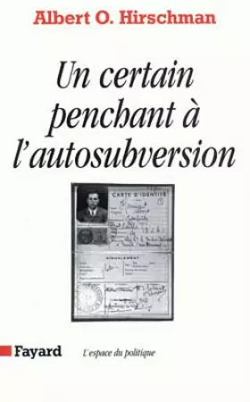 Couverture du produit · Un certain penchant à l'autosubversion : Essais