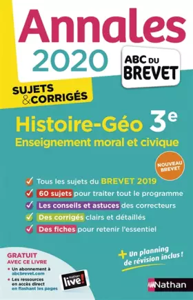 Couverture du produit · Annales ABC du Brevet 2020 Histoire-Géographie-EMC