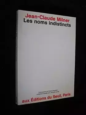 Couverture du produit · Les Noms indistincts