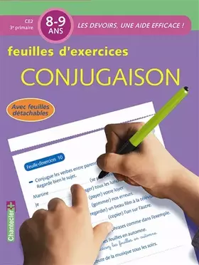 Couverture du produit · DEVOIRS - FEUILLES D'EX. CONJUGAISON (8-9 ANS)