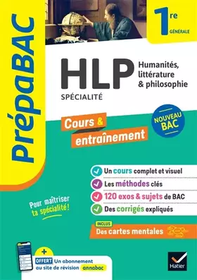 Couverture du produit · Prépabac - HLP 1re générale (spécialité): cours, méthodes & entraînement (programme de Première)