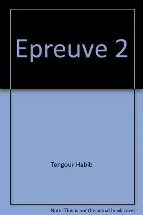 Couverture du produit · Epreuve 2