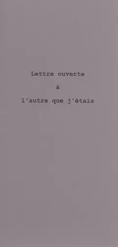 Couverture du produit · Lettre Ouverte A L'Autre Que J'Etais