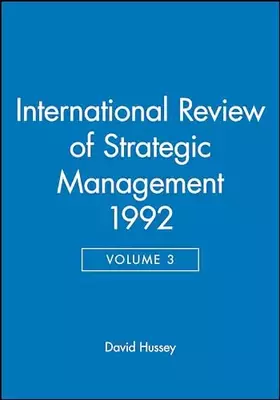 Couverture du produit · International Review of Strategic Management 1992, Volume 3
