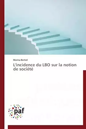 Couverture du produit · L'incidence du LBO sur la notion de société