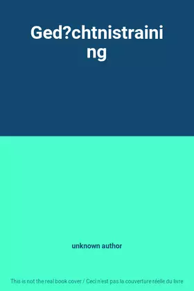 Couverture du produit · Ged?chtnistraining