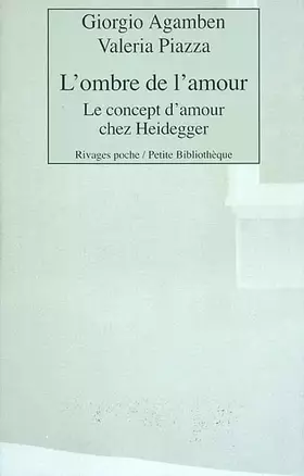 Couverture du produit · L'Ombre de l'amour : Le Concept de l'amour chez Heidegger