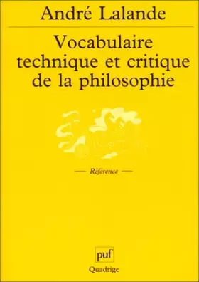 Couverture du produit · Vocabulaire technique et critique de la philosophie