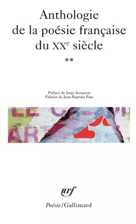 Couverture du produit · Anthologie de la poésie française du XXe siècle