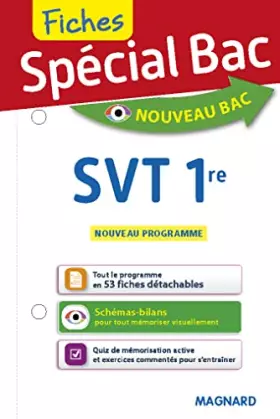 Couverture du produit · Spécial Bac Fiches SVT 1re: Tout le programme en 53 fiches, mémos, schémas-bilans, exercices et QCM