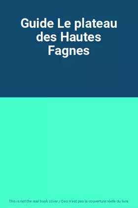 Couverture du produit · Guide Le plateau des Hautes Fagnes