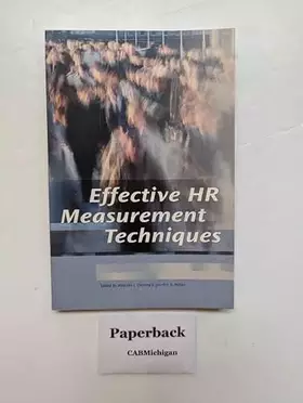Couverture du produit · Effective HR Measurement Techniques
