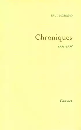 Couverture du produit · Chroniques, 1931-1954