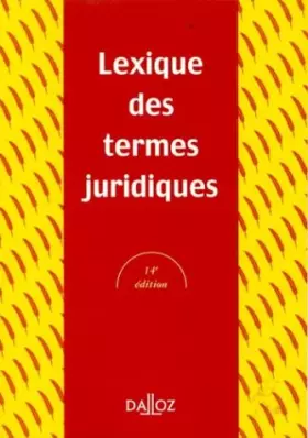 Couverture du produit · Lexique des termes juridiques