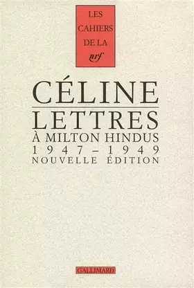 Couverture du produit · Lettres à Milton Hindus: (1947-1949)