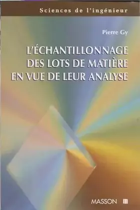Couverture du produit · L'échantillonnage des lots de matière en vue de leur analyse