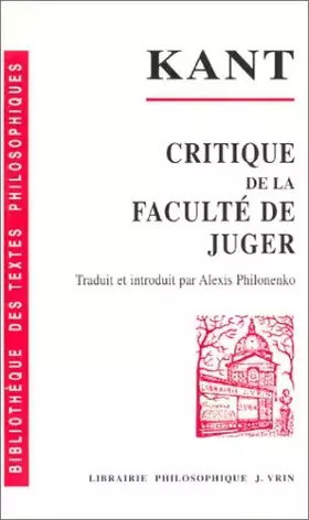 Couverture du produit · Critique de la faculté de juger