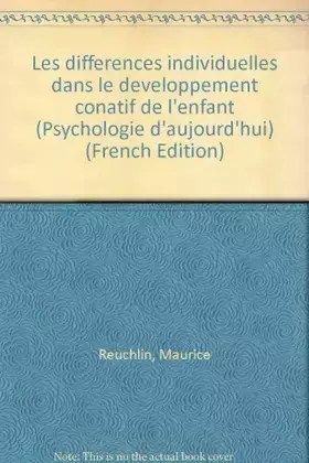 Couverture du produit · Les Différences individuelles dans le développement cognitif de l'enfant