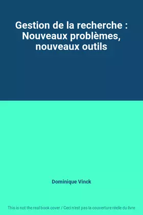 Couverture du produit · Gestion de la recherche : Nouveaux problèmes, nouveaux outils